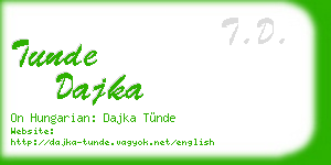 tunde dajka business card